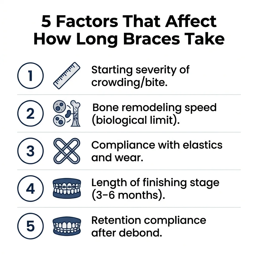 Five factors that affect how long braces take