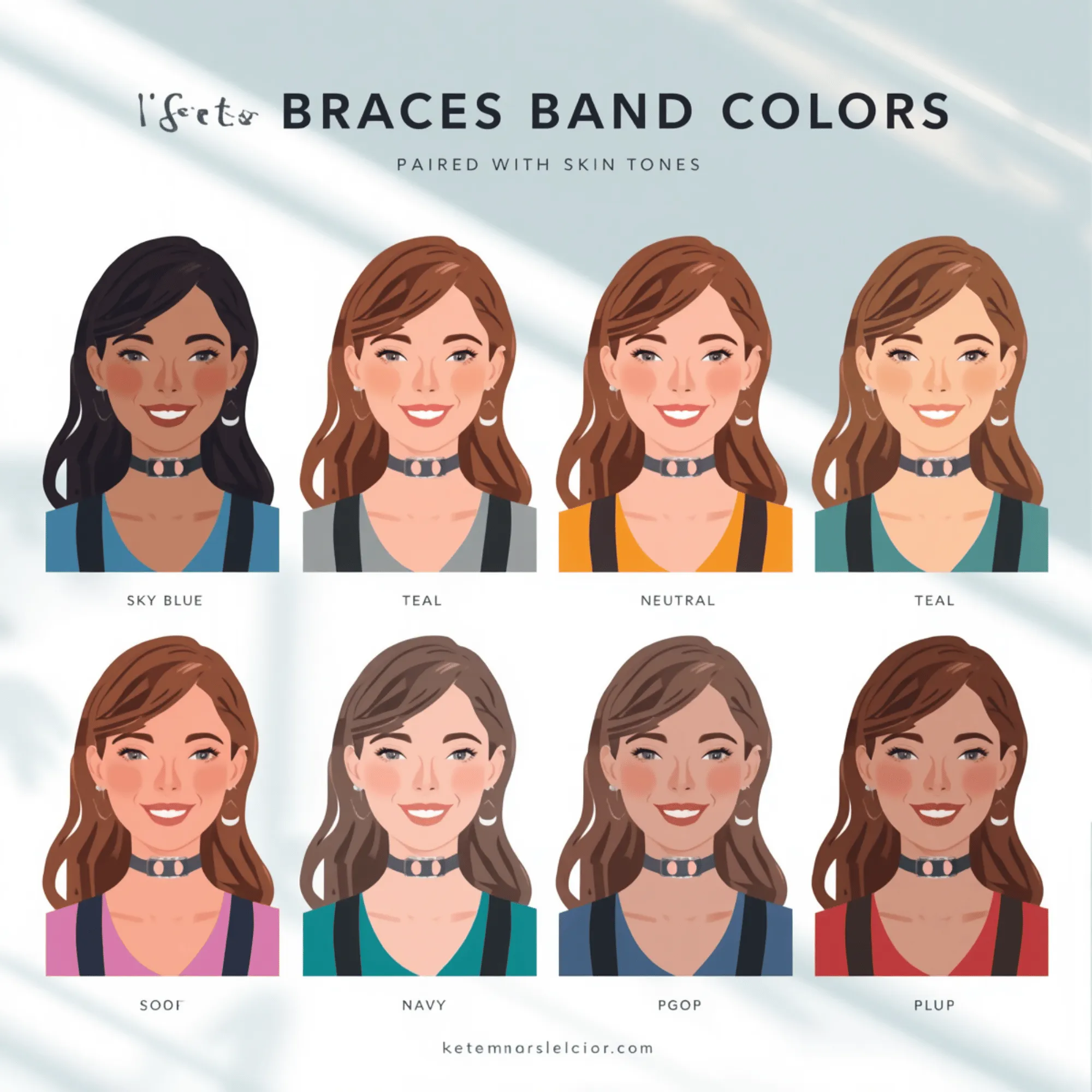 Matching braces band colors to skin tone