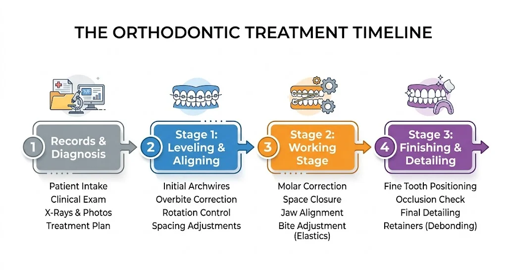 What Are the Stages of Braces? Every Phase Explained (2026 Guide)