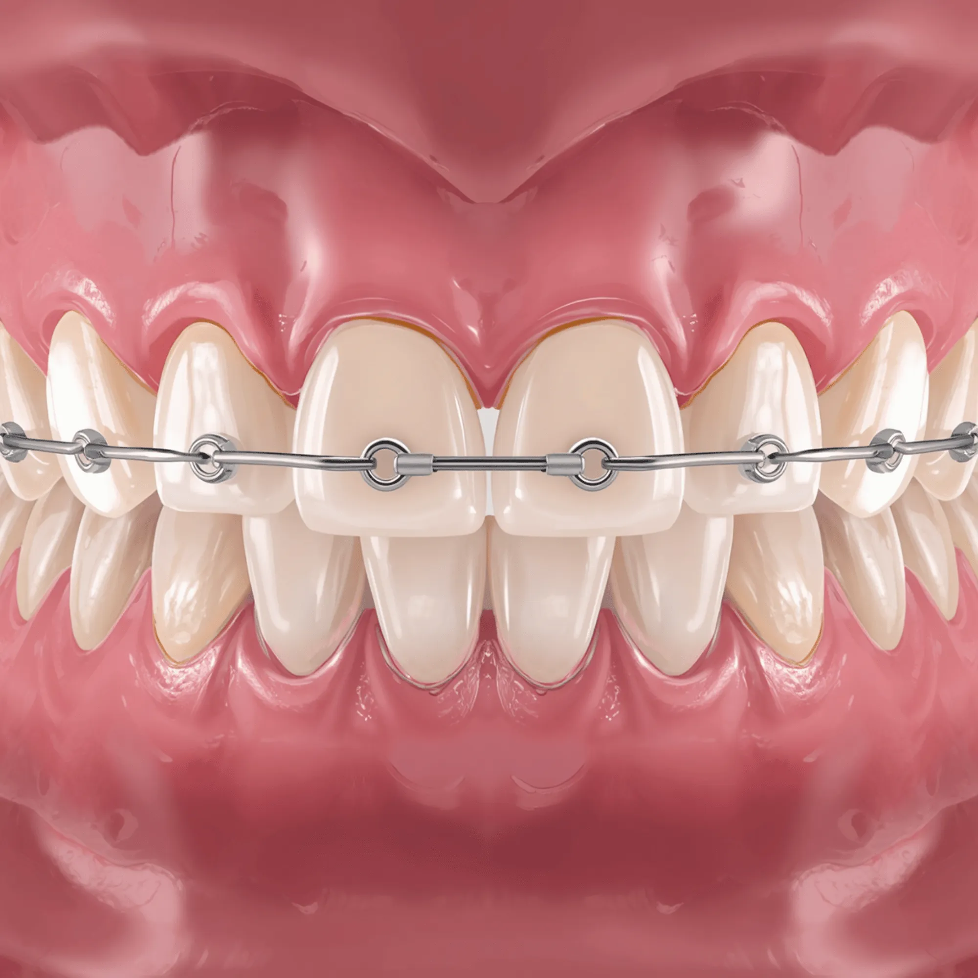 Permanent bonded retainer wire back of teeth