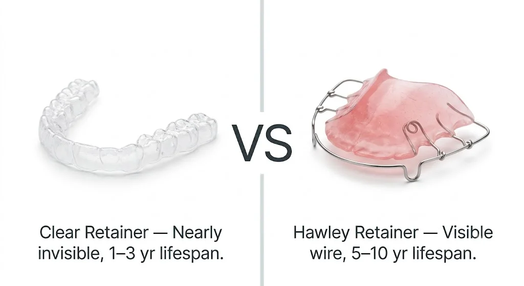 Clear Retainer vs Hawley Retainer: Which Is Better for You? (2026 Guide)