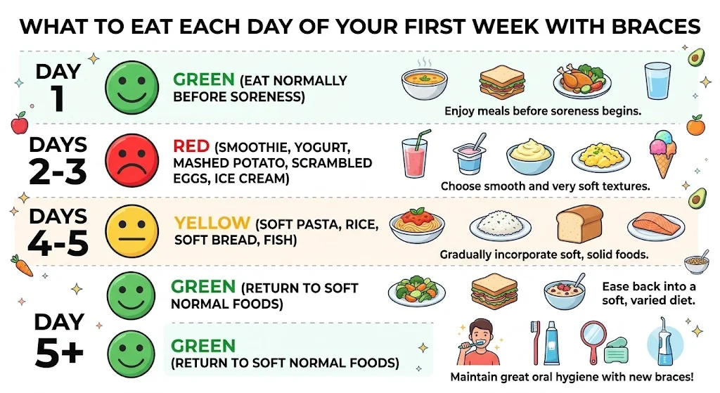 How to Eat with Braces the First Week: What's Safe, What's Not