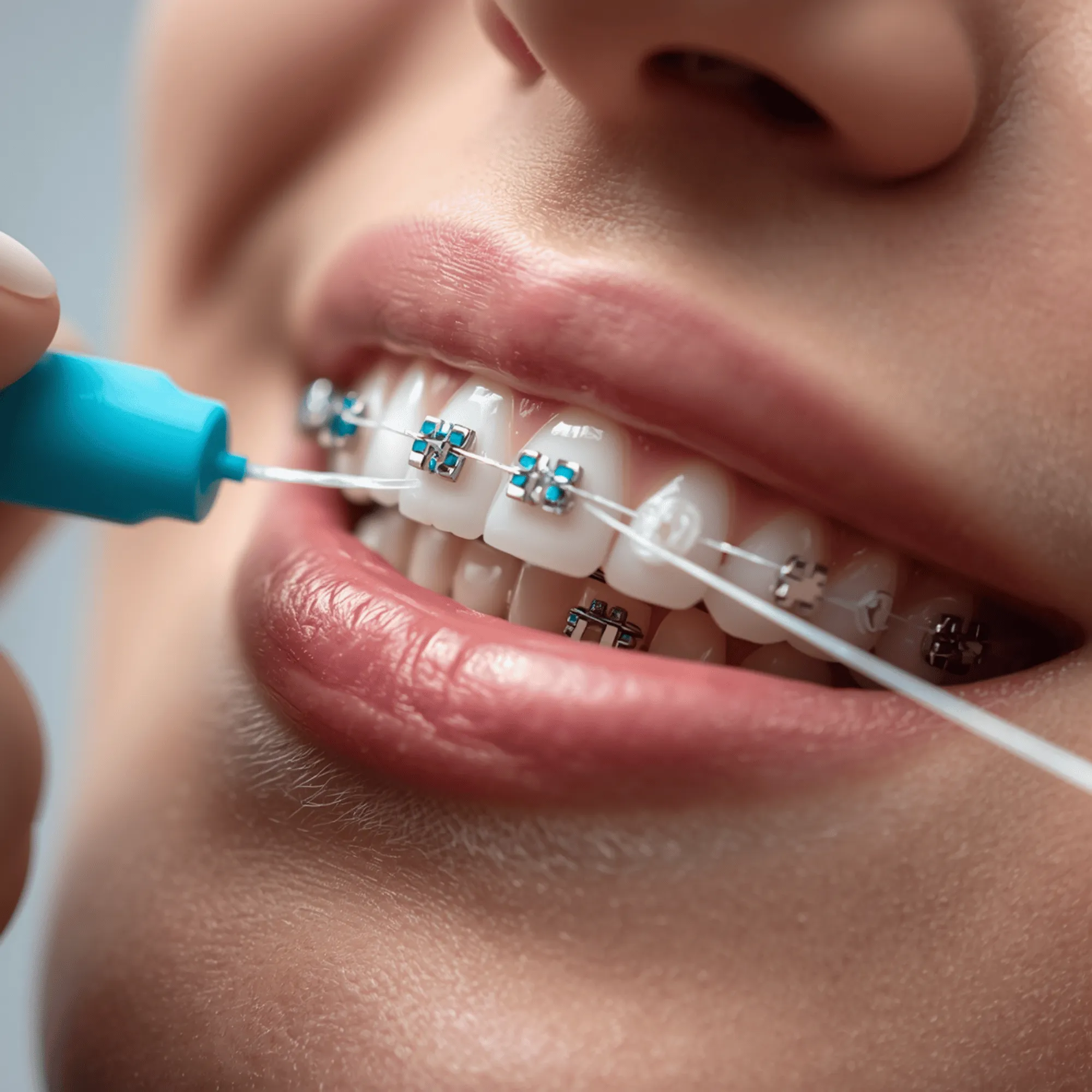 The art of flossing around braces wires