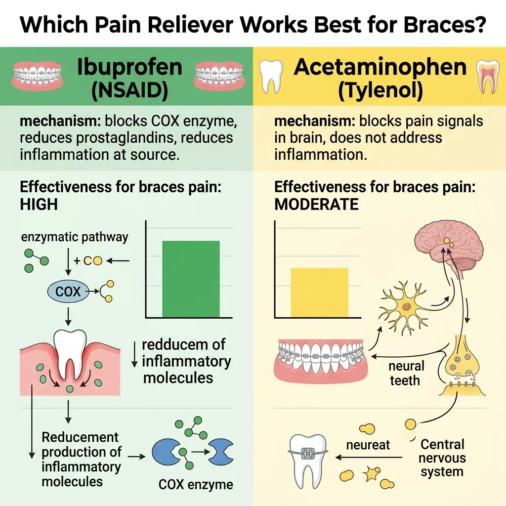 Comparison of ibuprofen versus acetaminophen effectiveness for braces pain