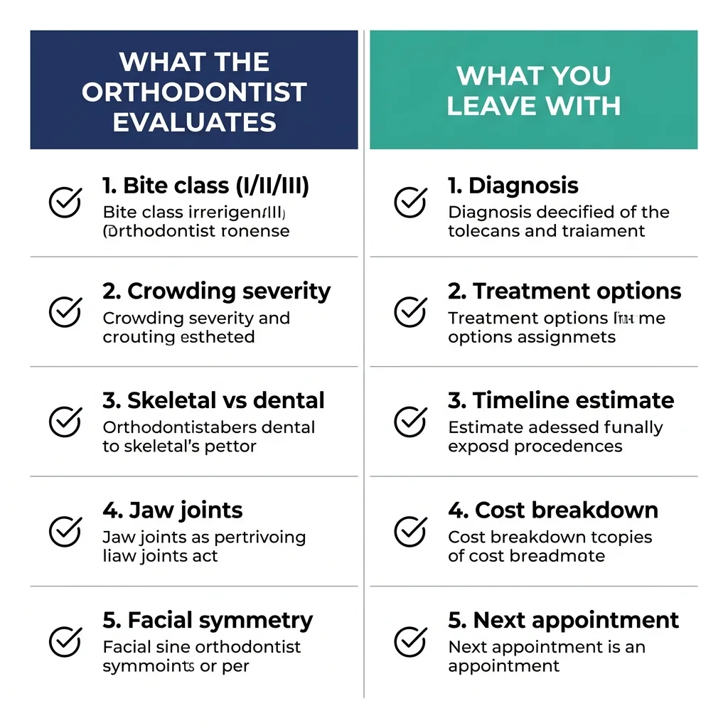 What the orthodontist evaluates and what you leave the consultation with