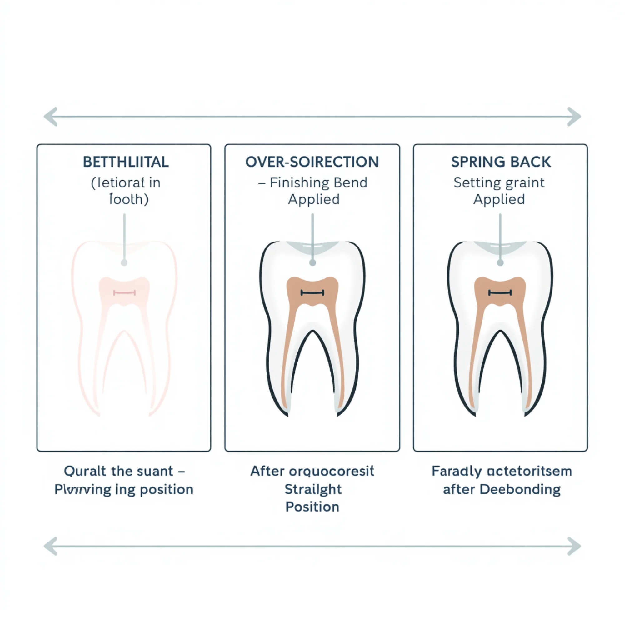 Diagram showing tooth over-correction beyond target position