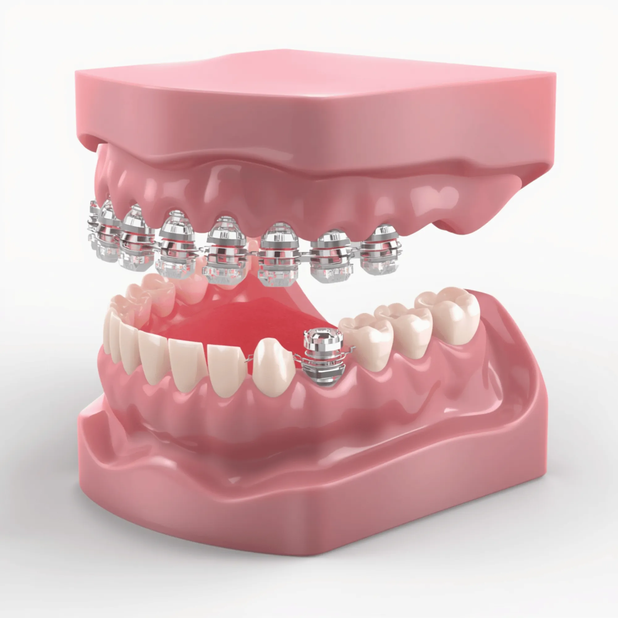 Palatal expander orthodontic appliance on teeth model