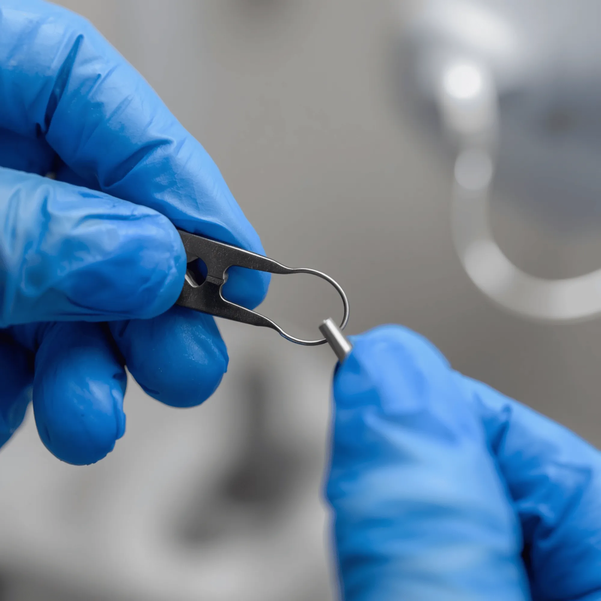 Adjusting Hawley metal retainer wire with pliers