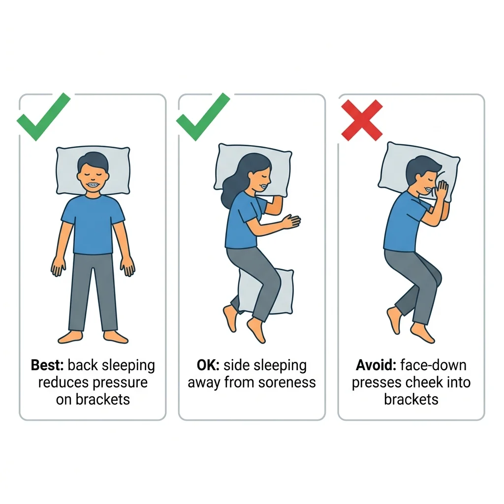 Sleep position guide: back sleeping best, side sleeping ok, face-down avoid