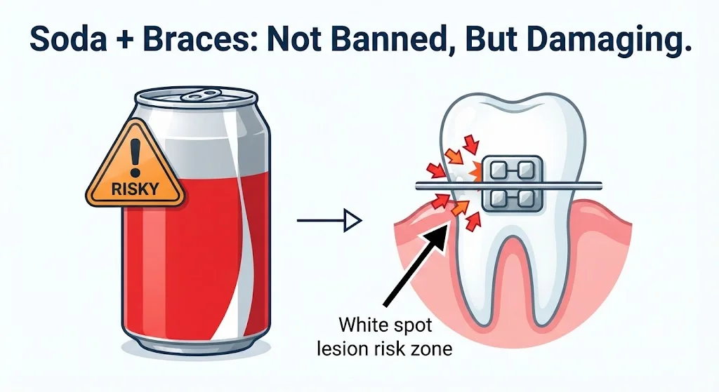 Can You Drink Soda with Braces? (What It Actually Does to Your Teeth)