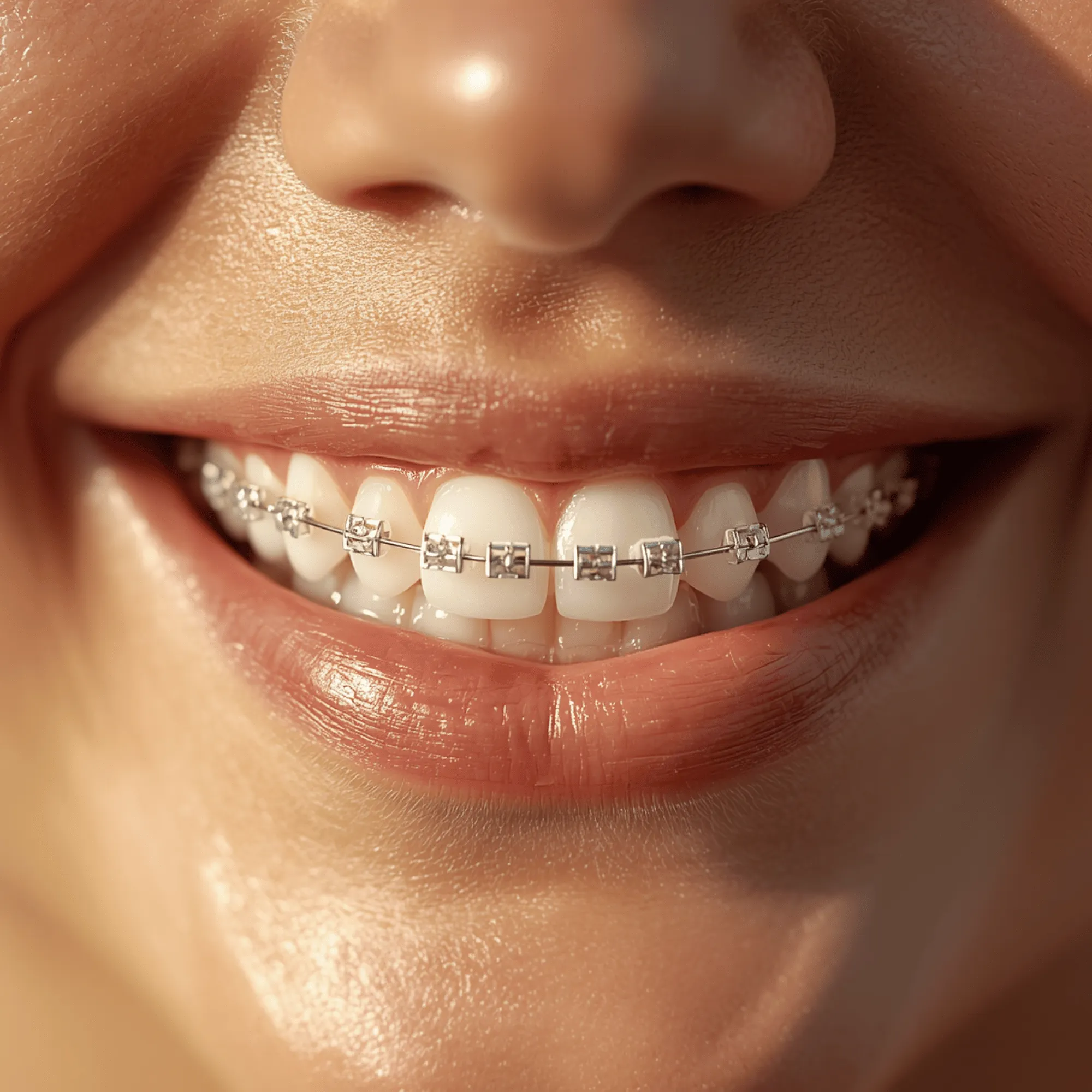 Symmetry and lip changes with braces